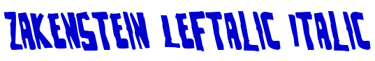 Zakenstein Leftalic Italic font